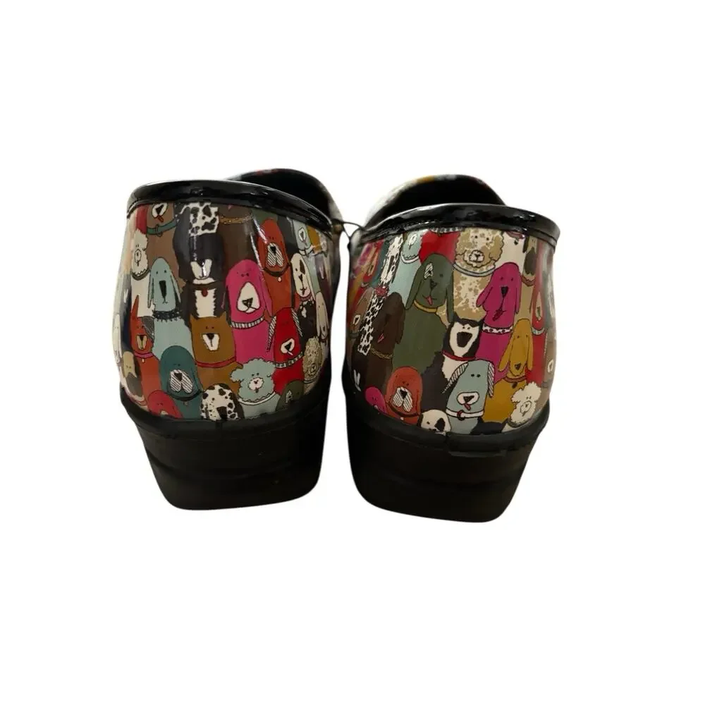 NEW Slip On Clogs 9.5W Women Easy Works By Easy Street "LAURIE" Dog Patent Shoes - Picture 4 of 9